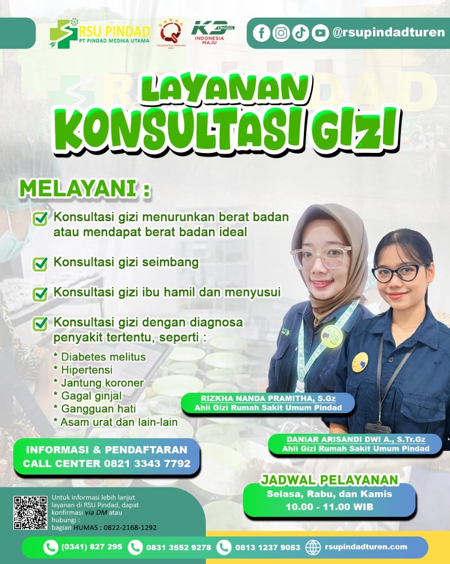 Layanan Konsultasi Gizi RSU Pindad Turen: Pendampingan Nutrisi Tepat untuk Kesehatan Optimal
